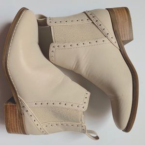 Cream ankle boots
